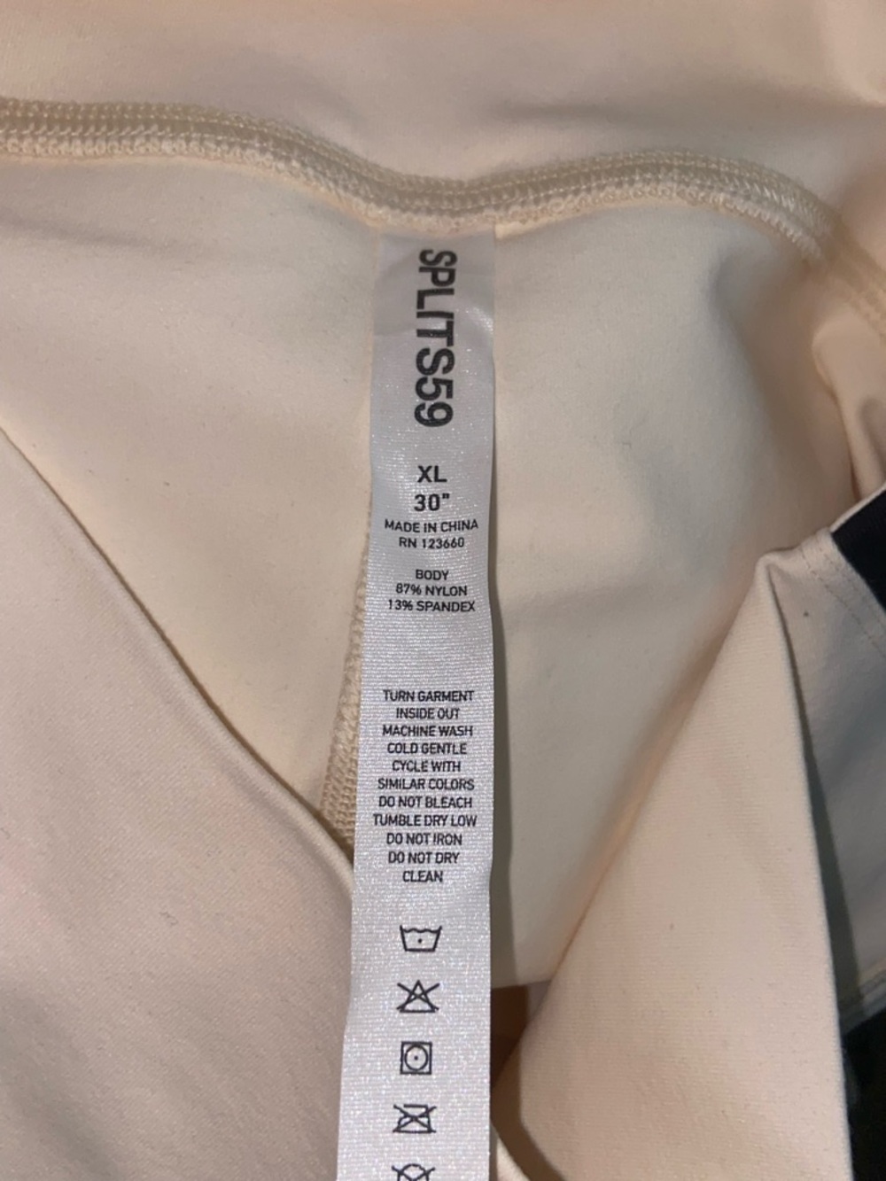 Splits59 White High-Rise Flare Pants with Black Side Stripe - Picture 7 of 7